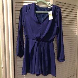 Blue long sleeve romper